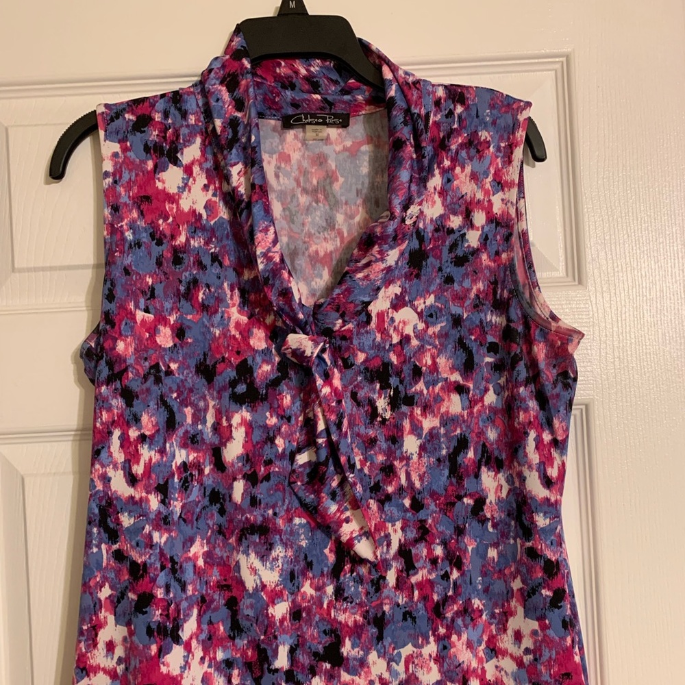 Blouse with tie neck